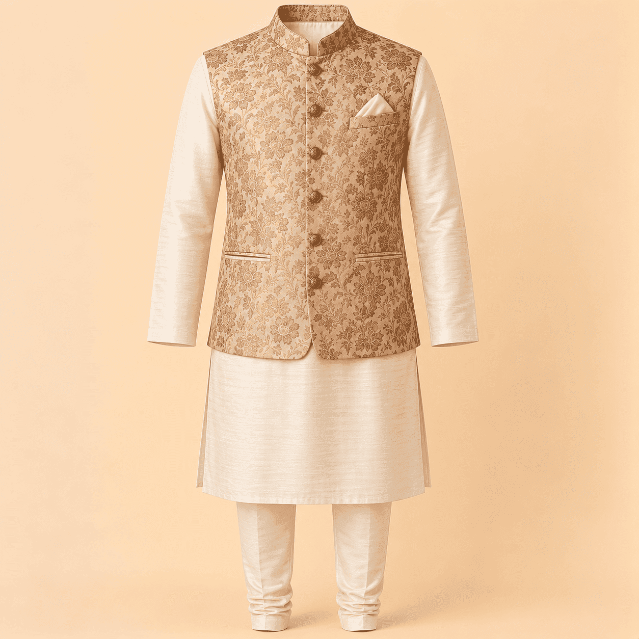 Silk Kurta with Nehru Jacket Set